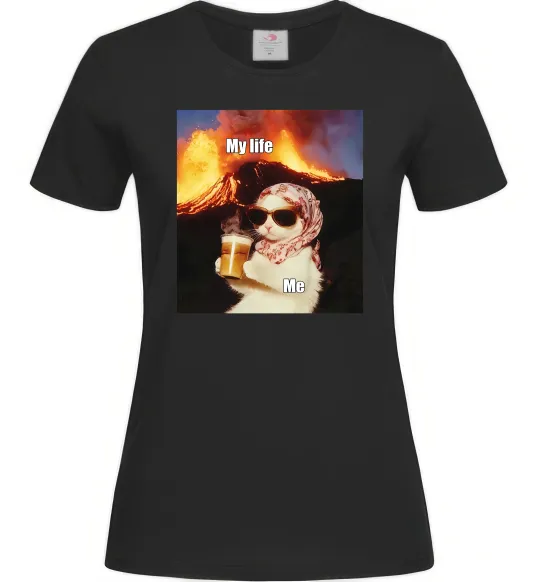 Жіноча футболка My life Чорний фото