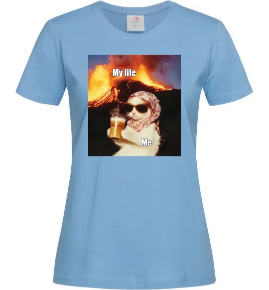 Жіноча футболка My life Блакитний фото