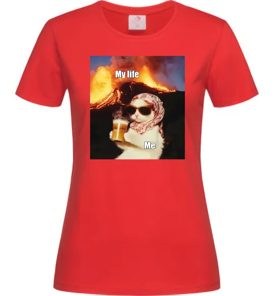 Жіноча футболка My life Червоний фото