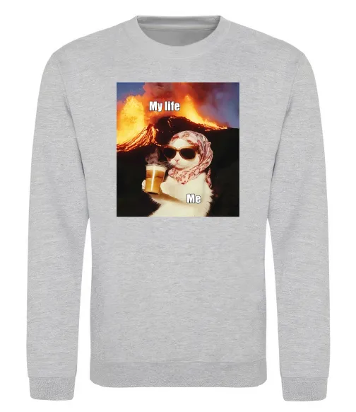 Свитшот My life Серый меланж фото