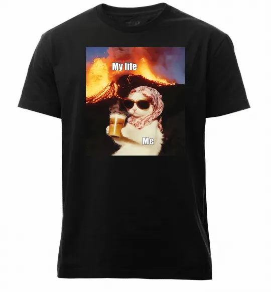 Чоловіча преміум футболка My life Чорний фото