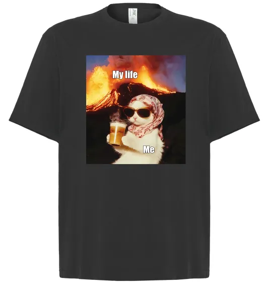 Футболка Оверсайз My life Чорний фото