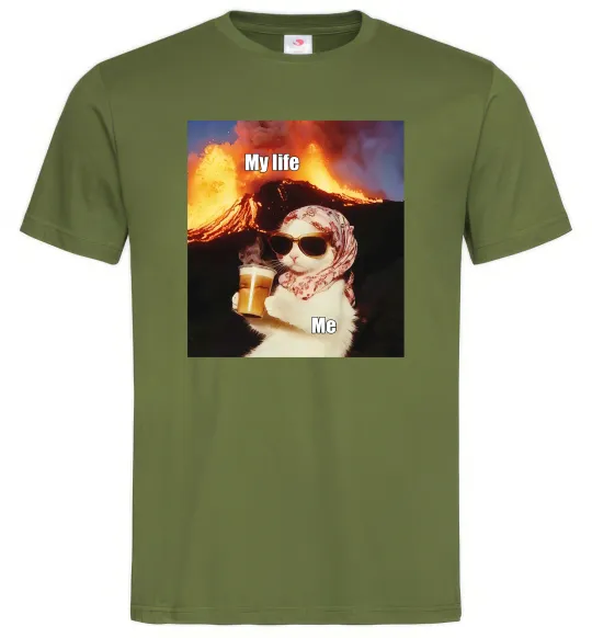 Чоловіча футболка My life Оливковий фото
