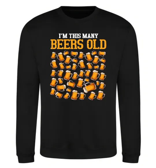 Свитшот Many beers old Черный фото