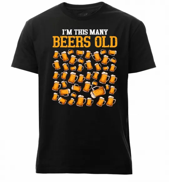 Мужская премиум футболка Many beers old Черный фото