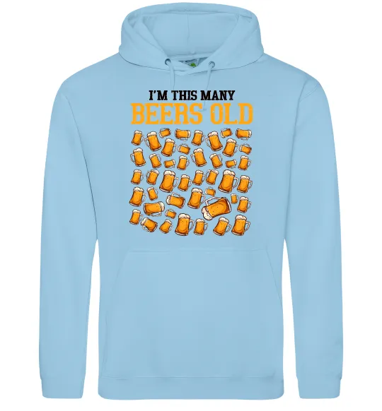 Мужская толстовка (худи) Many beers old Голубой фото