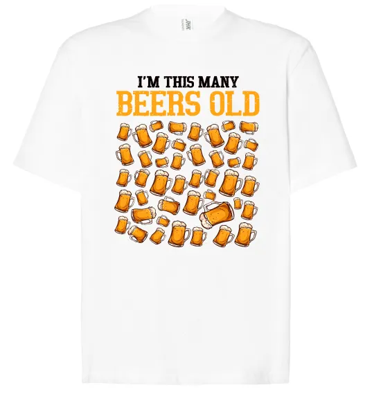 Футболка Оверсайз Many beers old Белый фото