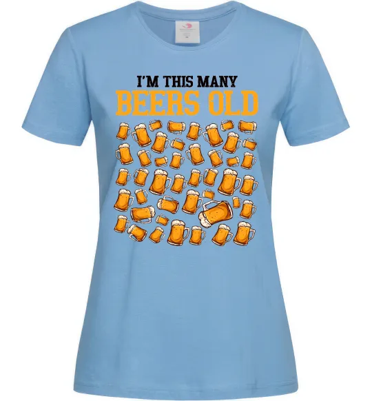Жіноча футболка Many beers old Блакитний фото