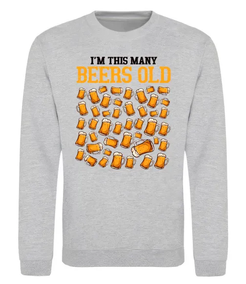 Свитшот Many beers old Серый меланж фото