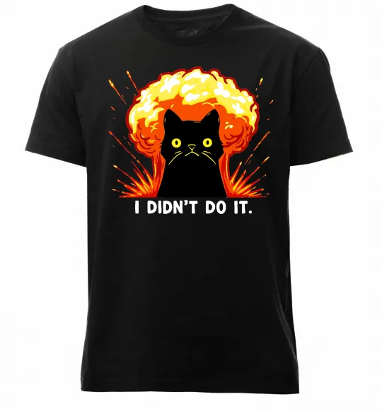 Мужская премиум футболка Кіт Це не я Черный фото