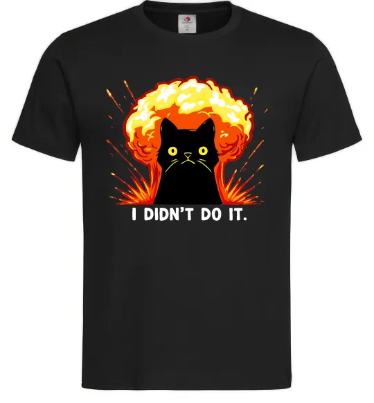 Чоловіча футболка Кіт Це не я Чорний фото