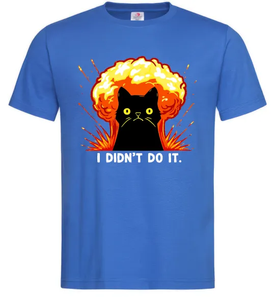 Чоловіча футболка Кіт Це не я Яскраво-синій фото