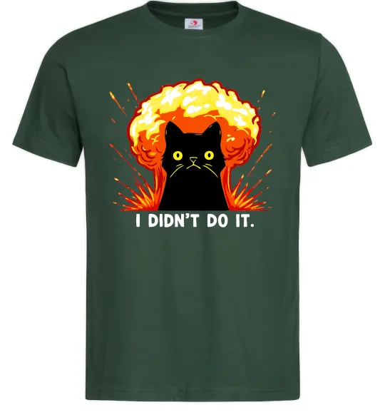 Чоловіча футболка Кіт Це не я Темно-зелений фото