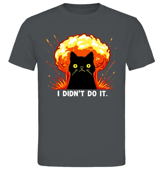 Чоловіча футболка Кіт Це не я Графіт фото
