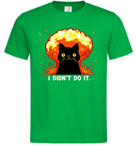 Чоловіча футболка Кіт Це не я Зелений фото