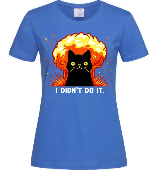 Жіноча футболка Кіт Це не я Яскраво-синій фото