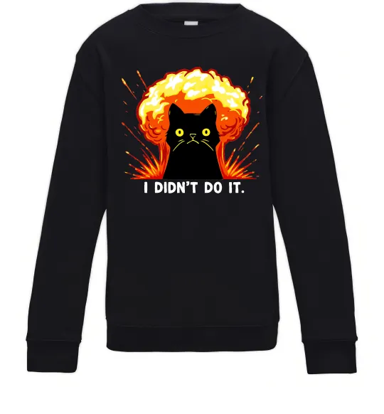 Детский Свитшот Кіт Це не я Черный фото