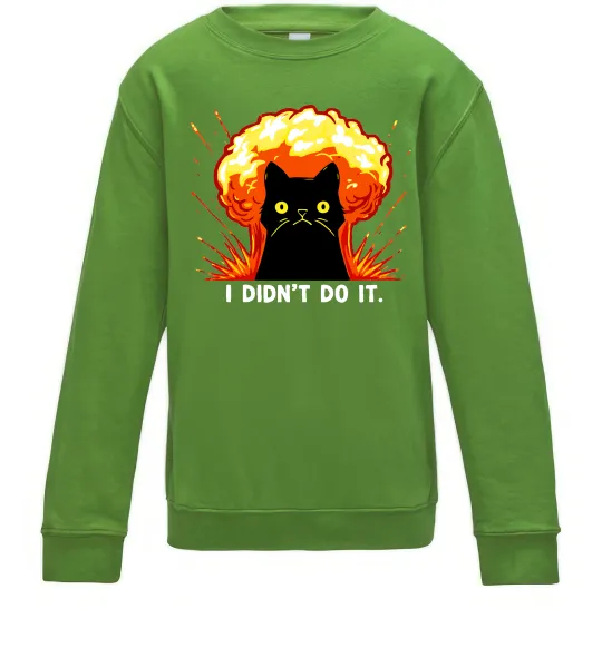 Детский Свитшот Кіт Це не я Лаймовый фото
