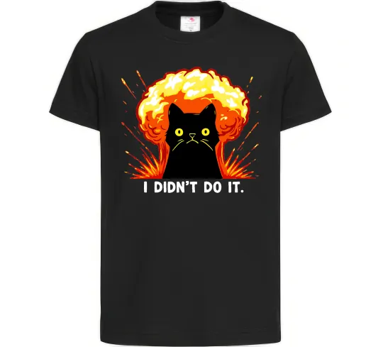 Детская футболка Кіт Це не я Черный фото