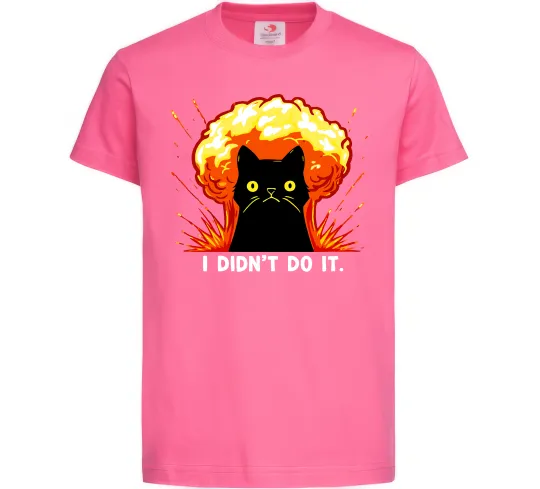 Детская футболка Кіт Це не я Ярко-розовый фото