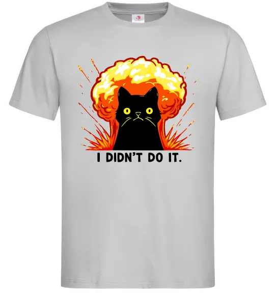 Чоловіча футболка Кіт Це не я Сірий фото