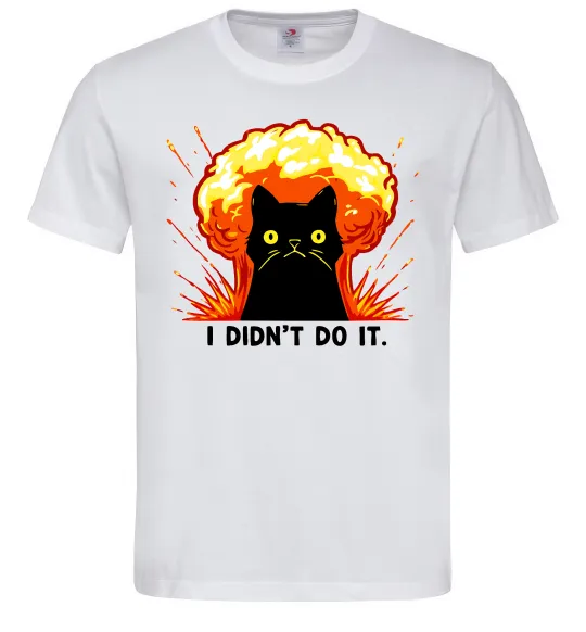 Чоловіча футболка Кіт Це не я Білий фото
