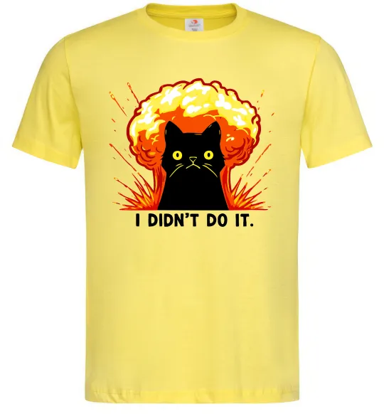 Чоловіча футболка Кіт Це не я Лимонний фото