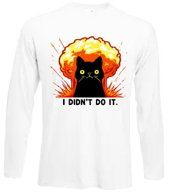 Лонгслів Кіт Це не я Білий фото