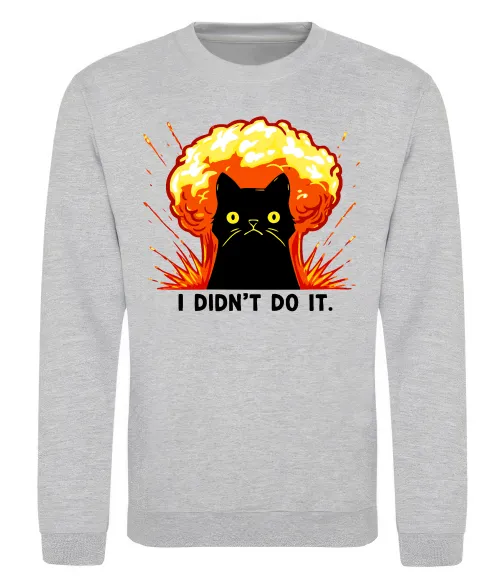 Світшот Кіт Це не я Сірий меланж фото