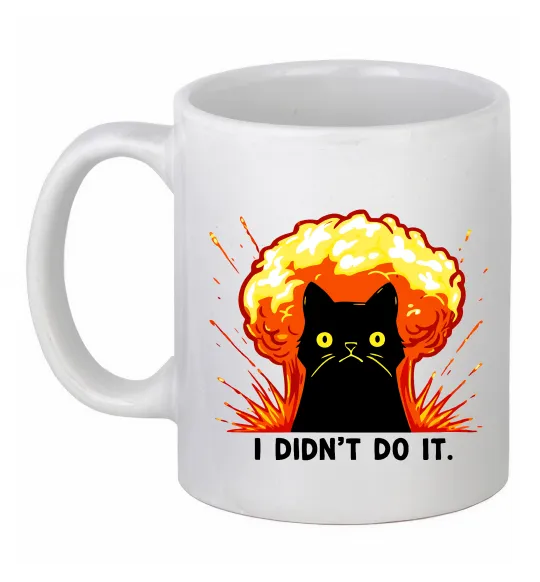Чашка керамічна Кіт Це не я Білий фото