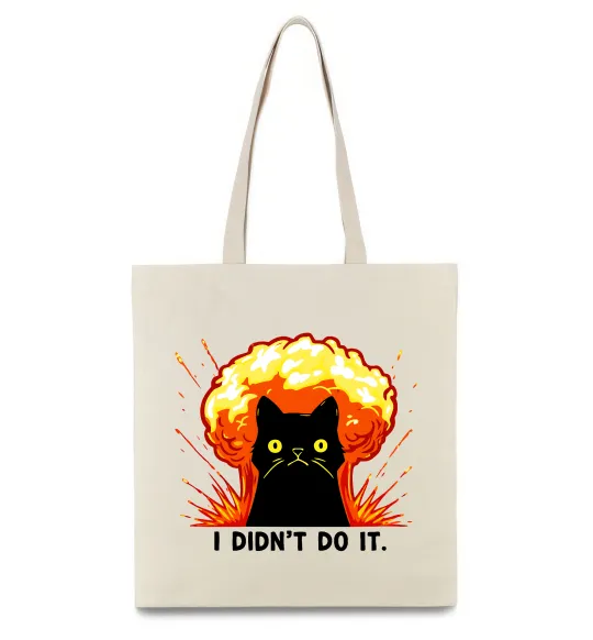 Еко-сумка Кіт Це не я Бежевий фото