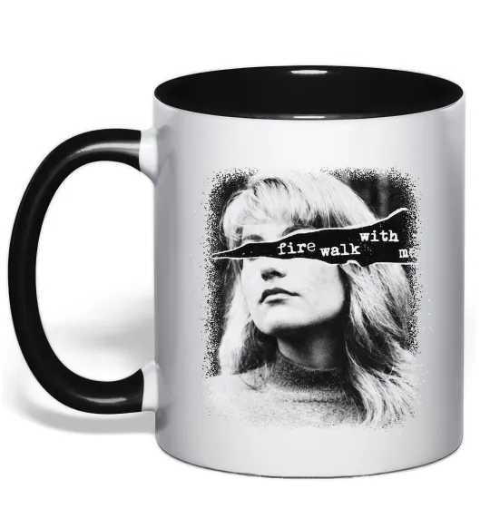 Чашка с цветной ручкой Fire walk with me Twin Peaks Черный фото