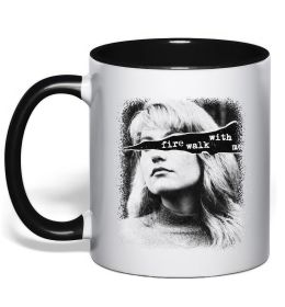 Чашка з кольоровою ручкою Fire walk with me Twin Peaks