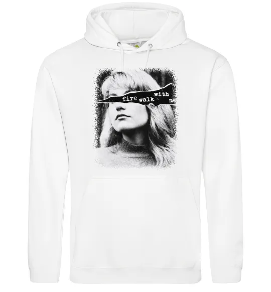 Чоловіча толстовка (худі) Fire walk with me Twin Peaks Білий фото