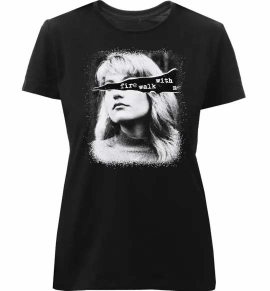 Женская премиум футболка Fire walk with me Twin Peaks Черный фото