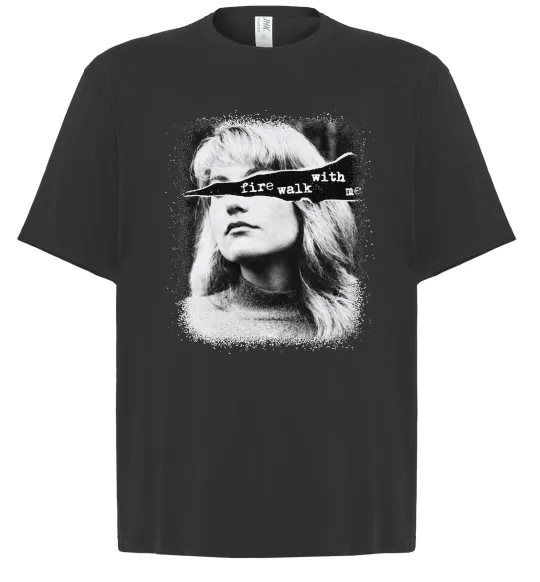 Футболка Оверсайз Fire walk with me Twin Peaks Чорний фото