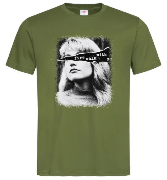 Мужская футболка Fire walk with me Twin Peaks Оливковый фото