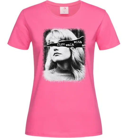 Жіноча футболка Fire walk with me Twin Peaks Яскраво-рожевий фото