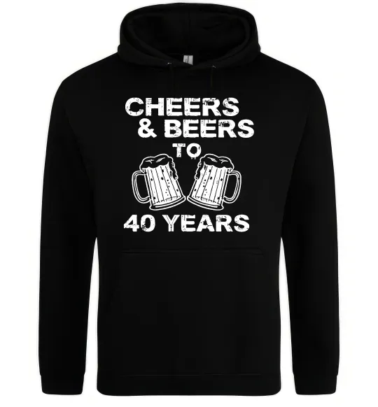 Женская толстовка (худи) Cheers&beers to 40 years Черный фото