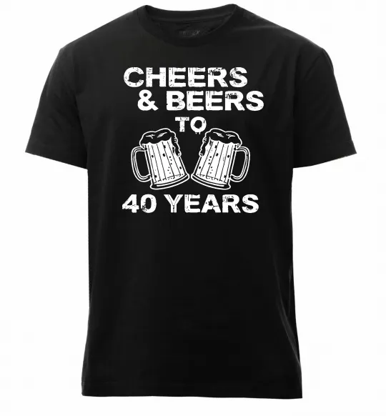 Мужская премиум футболка Cheers&beers to 40 years Черный фото