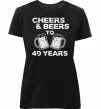 Женская премиум футболка Cheers&beers to 40 years Черный фото