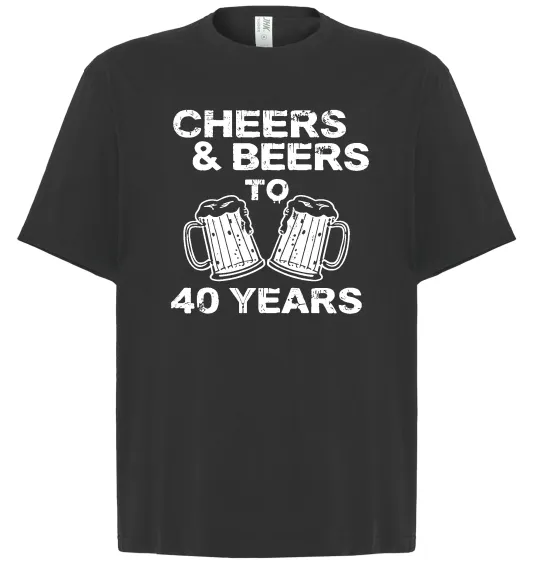 Футболка Оверсайз Cheers&beers to 40 years Черный фото