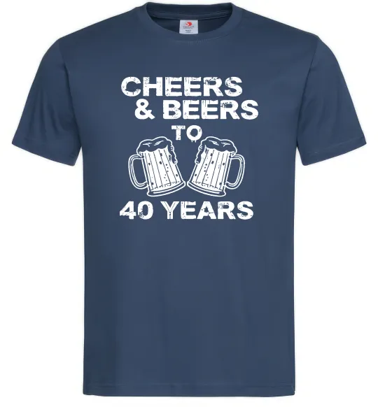 Мужская футболка Cheers&beers to 40 years Темно-синий фото