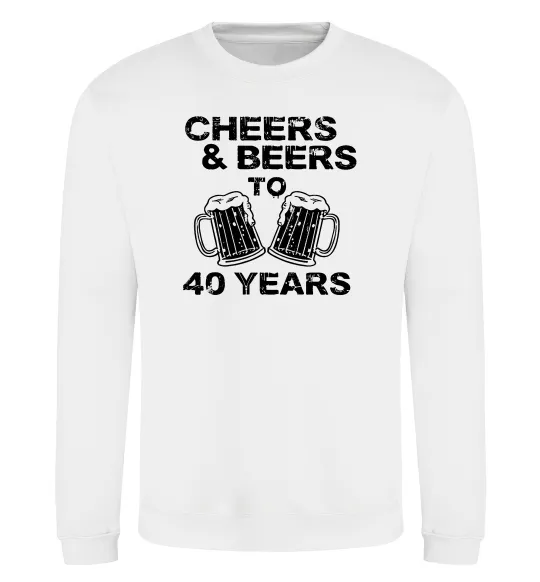 Свитшот Cheers&beers to 40 years Белый фото