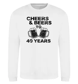 Свитшот Cheers&beers to 40 years Белый фото