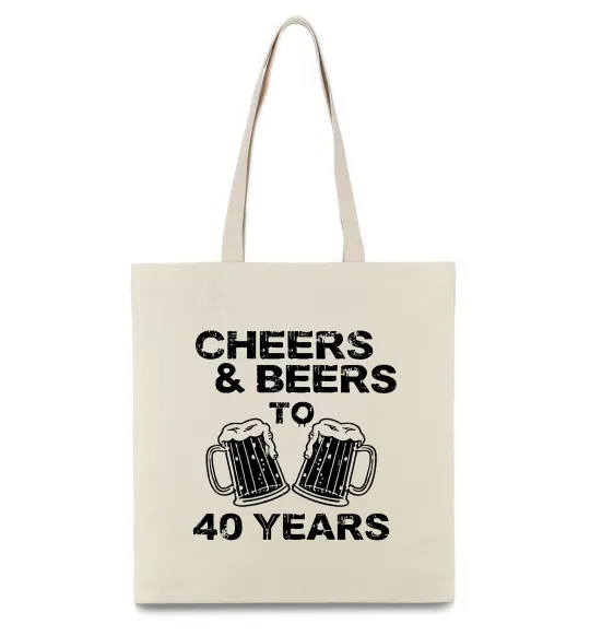 Эко-сумка Cheers&beers to 40 years Бежевый фото