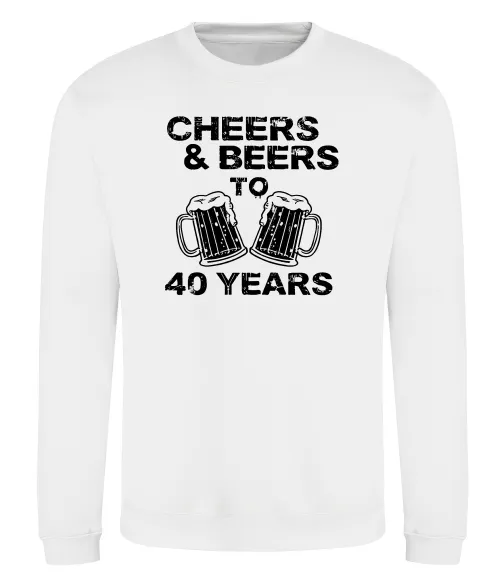 Свитшот Cheers&beers to 40 years Белый фото
