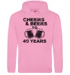 Мужская толстовка (худи) Cheers&beers to 40 years Розовый фото