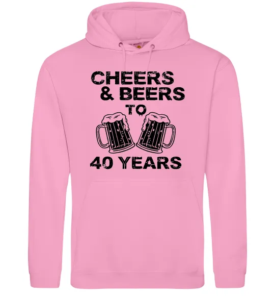 Женская толстовка (худи) Cheers&beers to 40 years Розовый фото
