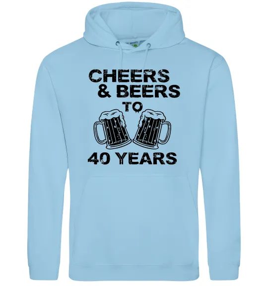 Женская толстовка (худи) Cheers&beers to 40 years Голубой фото